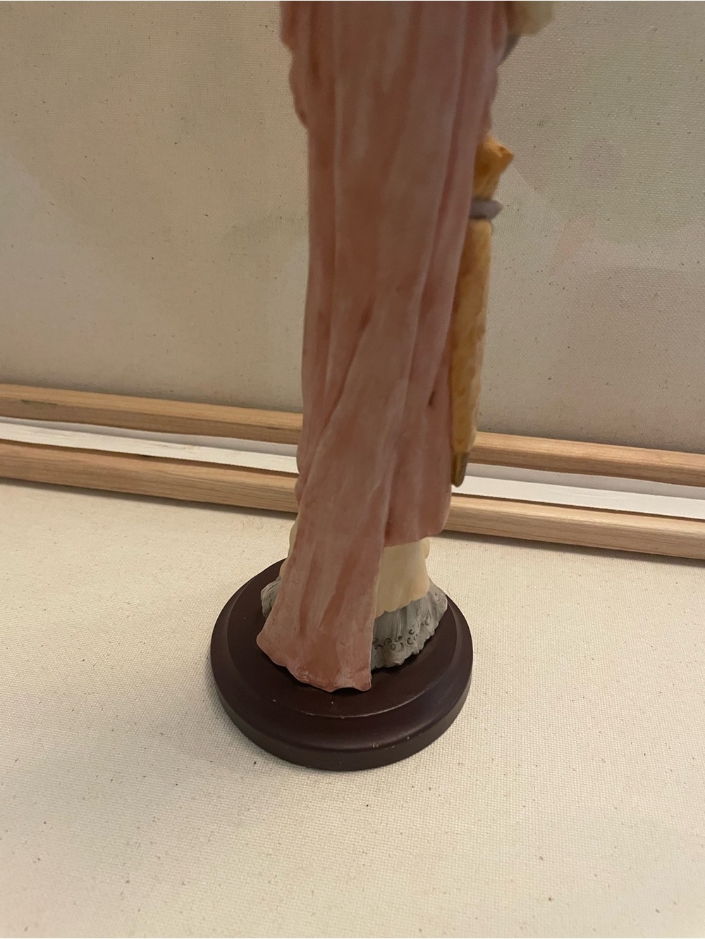 Victorian Anthropomorphic Dog Lady Figurine Pink Dress Parasol Fan 12.75 Inch - Picture 7 of 7